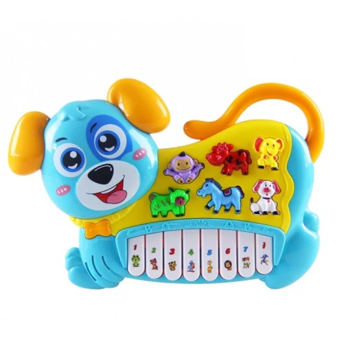 Cute Electronic Music Dog Piano With 3 Function Modes And Flashing Lights With Button Or Rhythms